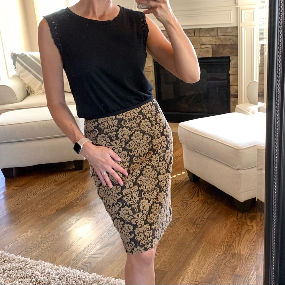 THE LIMITED Skirt Size 6 Black Tan